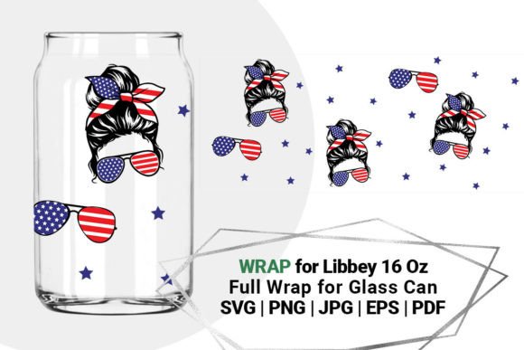 American Mom Svg for Libbey 16 Oz, Can