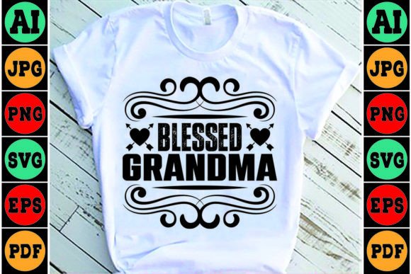Blessed Grandma Mom SVG Design Graphics for Crafts