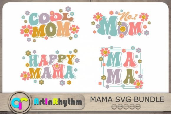 Mother s Day Svg Bundle, Retro Mom Svg